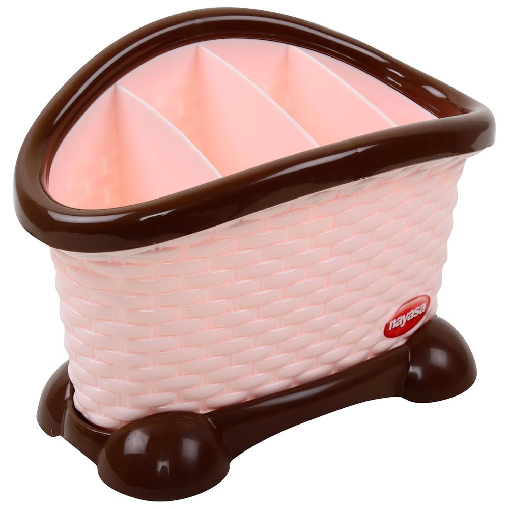 Nayasa Plastic Cutlery Stand, Peach - Color: Multicolor