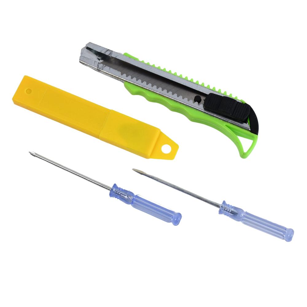 Heavy Duty Working Cutter Knife replacement blade, 2 Screwdriver Hand Tool (4 Pc Set)