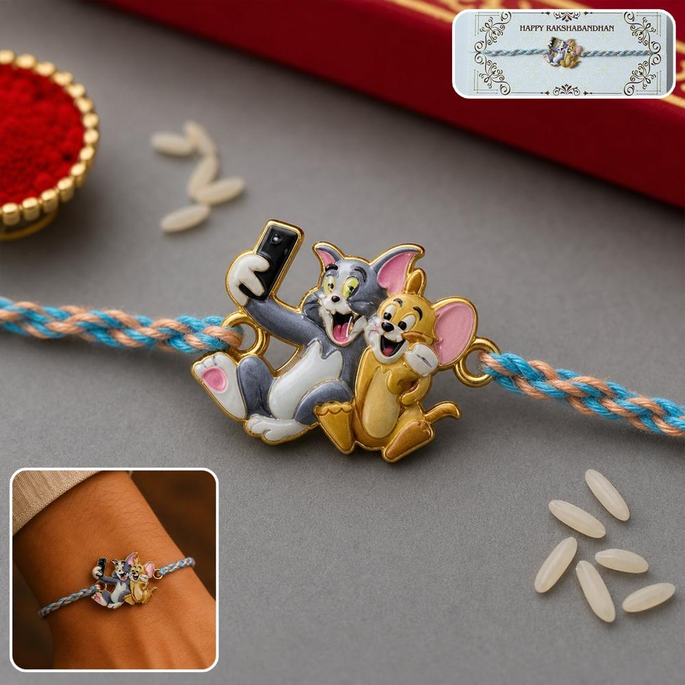 Tom Jerry Rakhi - Lightweight Festive Design for Brother