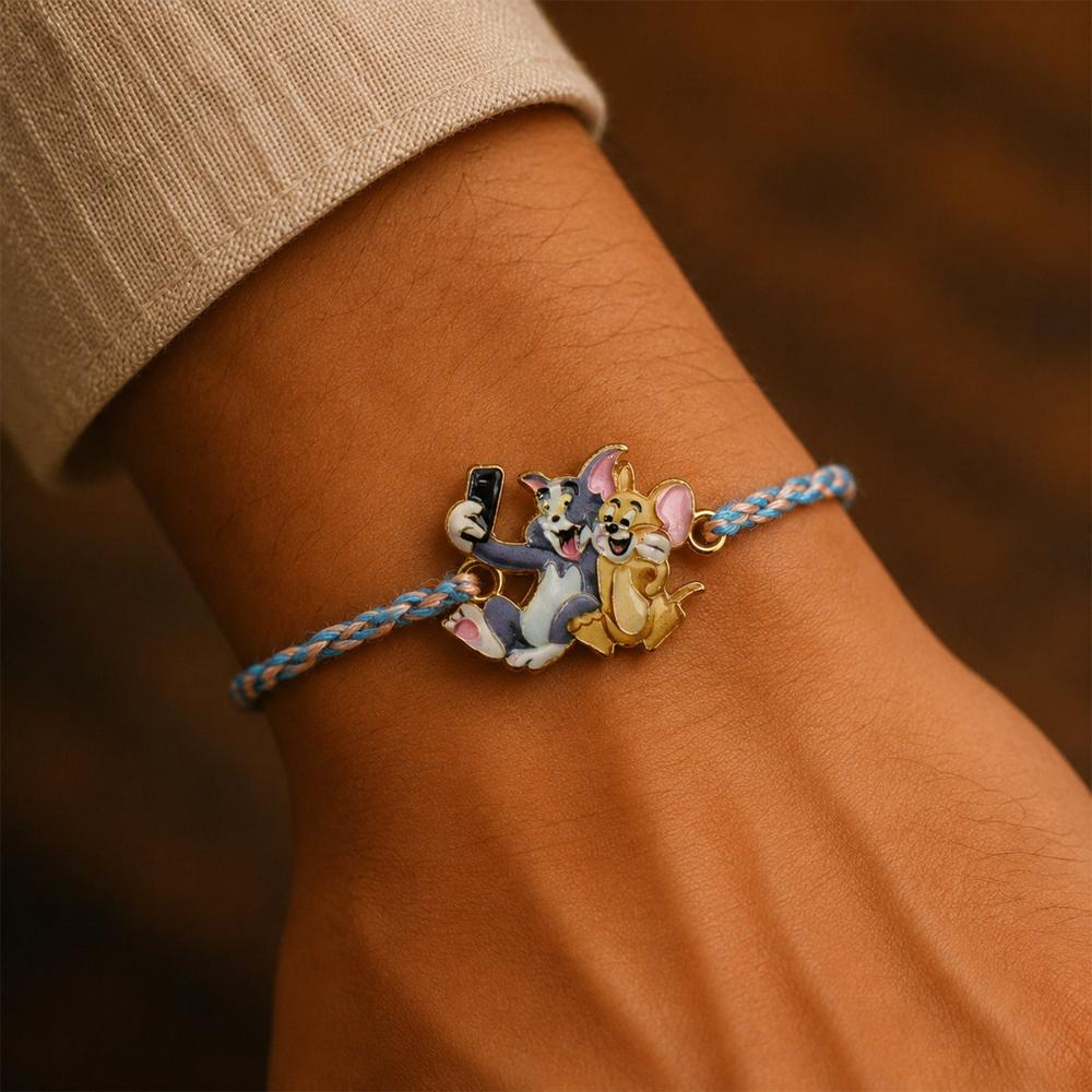 Tom Jerry Rakhi - Lightweight Festive Design for Brother