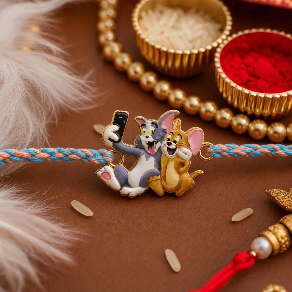 Tom Jerry Rakhi - Lightweight Festive Design for Brother