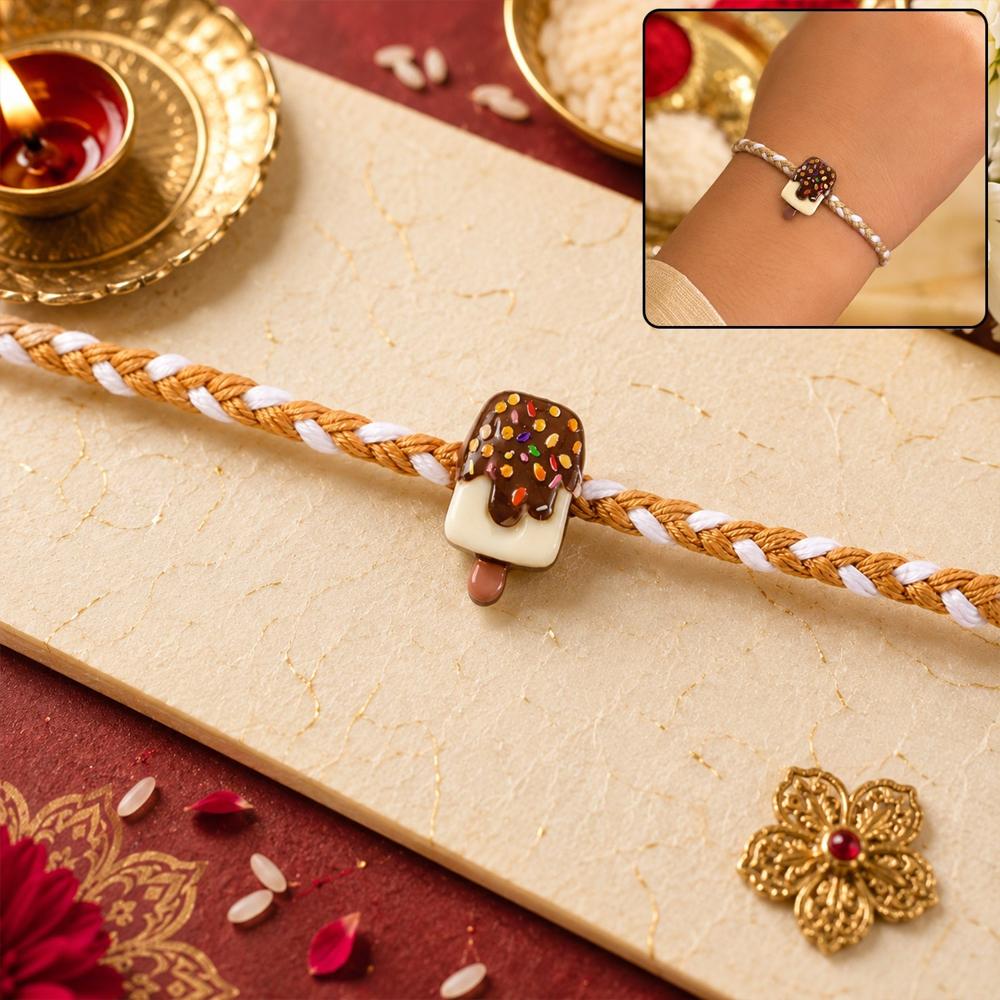 Chocolate Ice Cream Rakhi - Stylish & Comfortable for Brothers