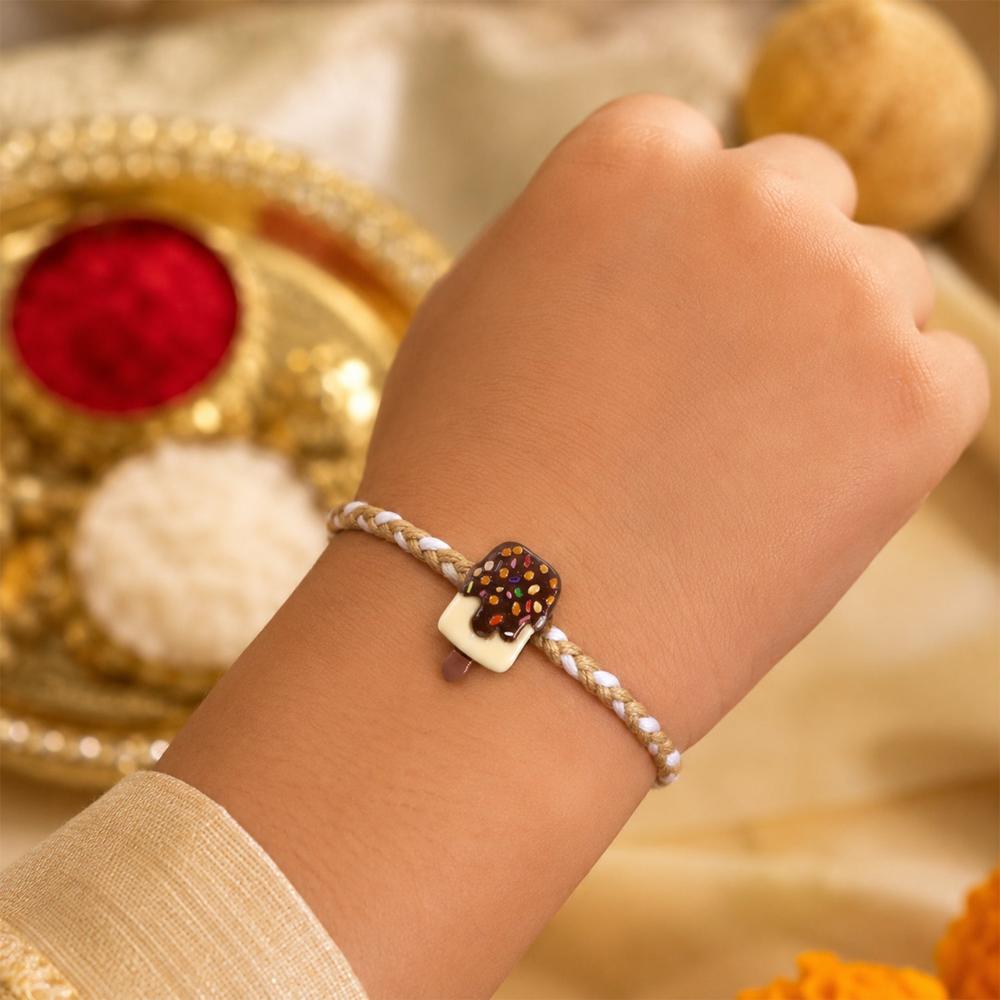 Chocolate Ice Cream Rakhi - Stylish & Comfortable for Brothers