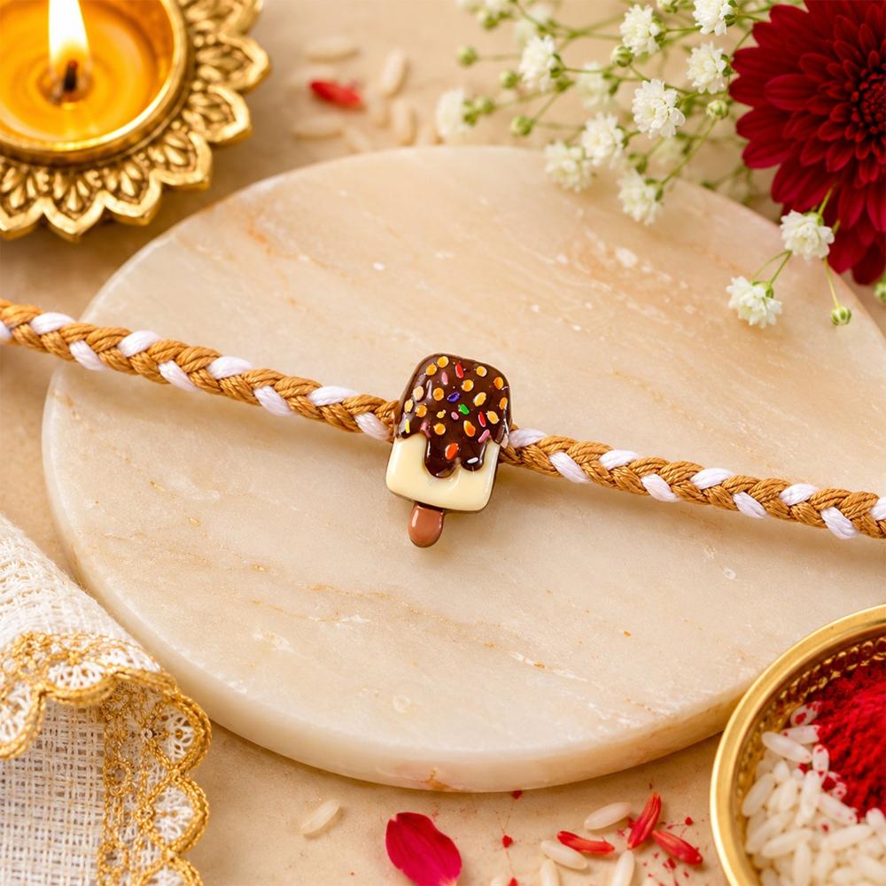 Chocolate Ice Cream Rakhi - Stylish & Comfortable for Brothers
