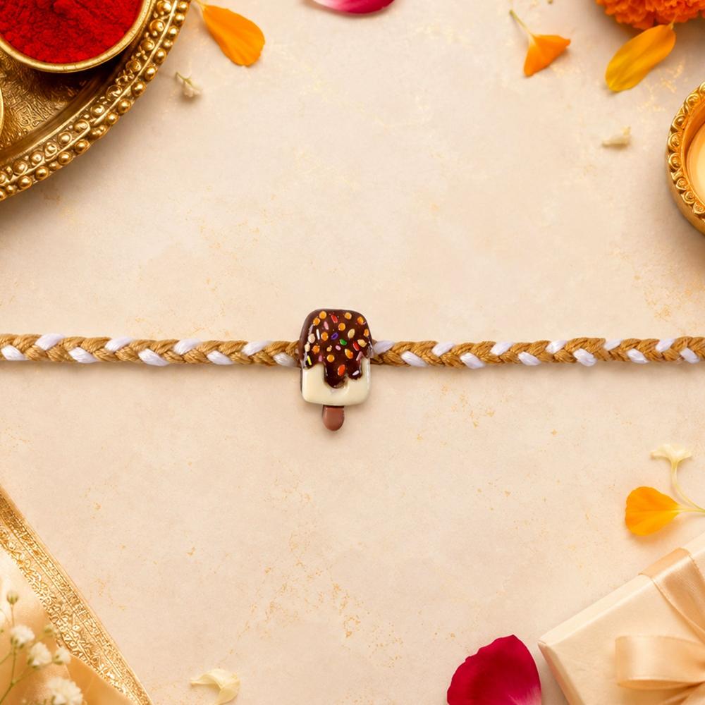 Chocolate Ice Cream Rakhi - Stylish & Comfortable for Brothers