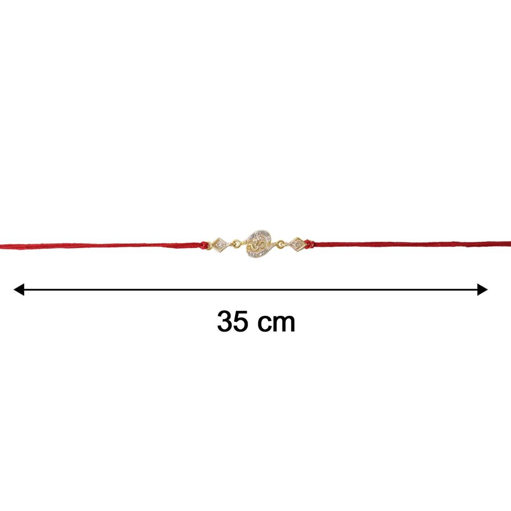 Om Rakhi - Elegant Stone Work & Red Thread for Raksha Bandhan