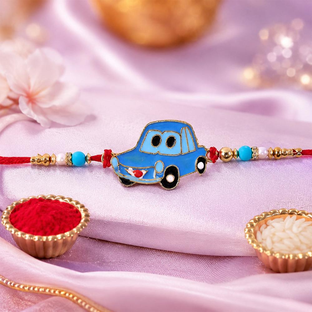 Kids Car Rakhi, Playful Design With Red Thread For Brothers - Application: Multipurpose Use