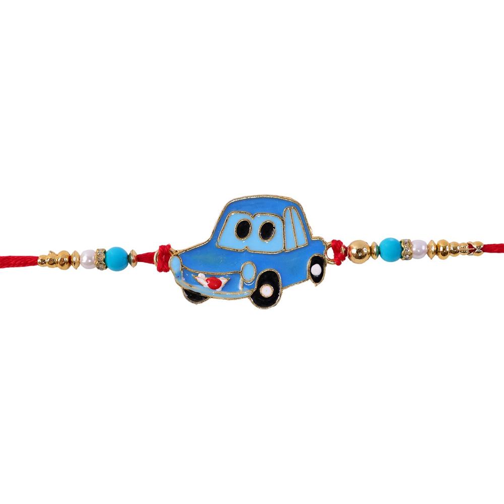 Kids Car Rakhi, Playful Design with Red Thread for Brothers