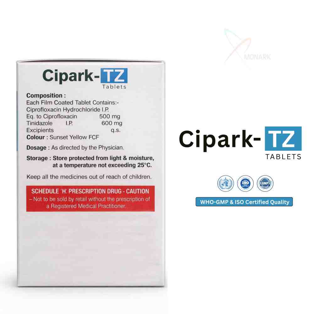Ciprofloxacin Hydrochloride And Tinidazole Tablets - Brand Name: Cipark-tz