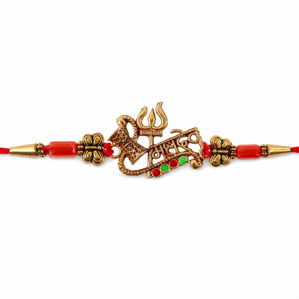 Shiv Rakhi Trishul Damru Design - Sacred Sibling Bond