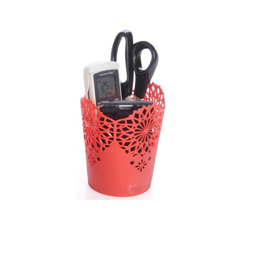Nayasa Lacy Piece Plastic Tall Basket Set For Tableware/kitchen Cutlary/stationary Set (green & Yellow & Red) - Color: Multicolor