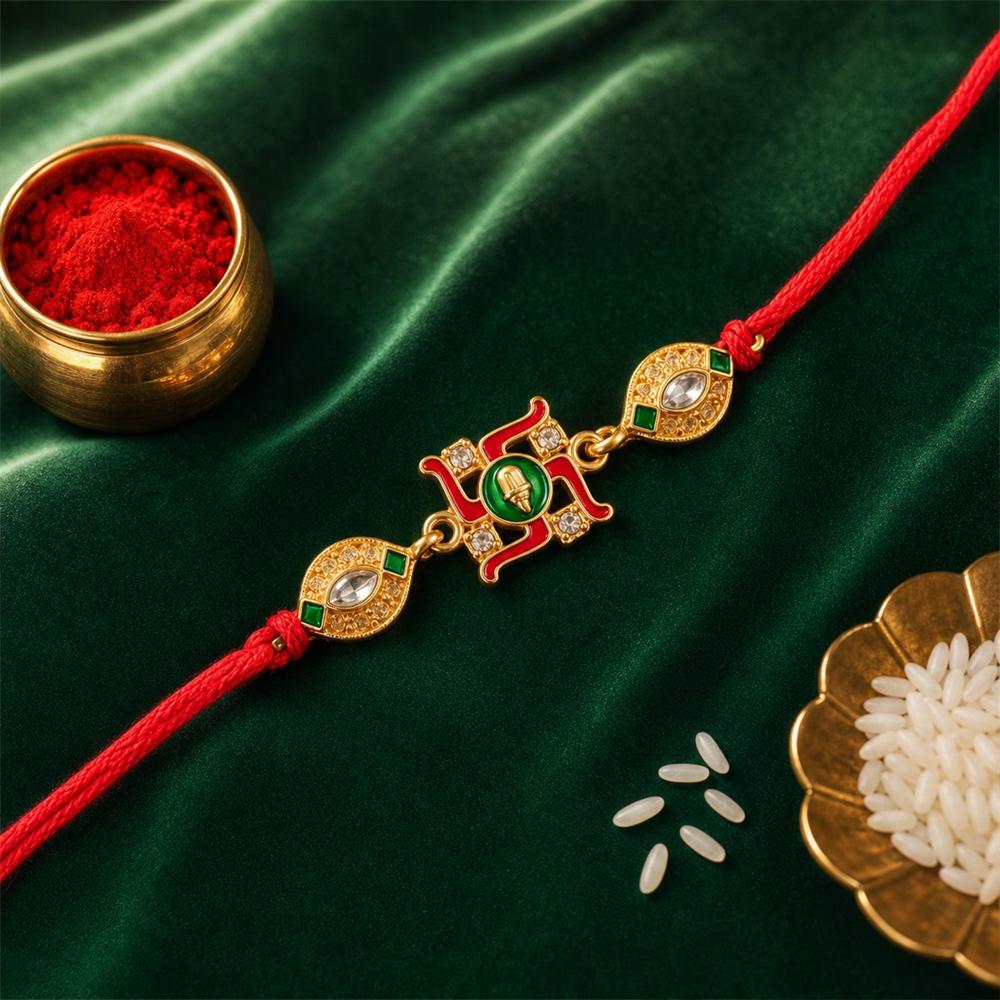 Swastik Rakhi - Traditional and Festive Design for Raksha Bandhan