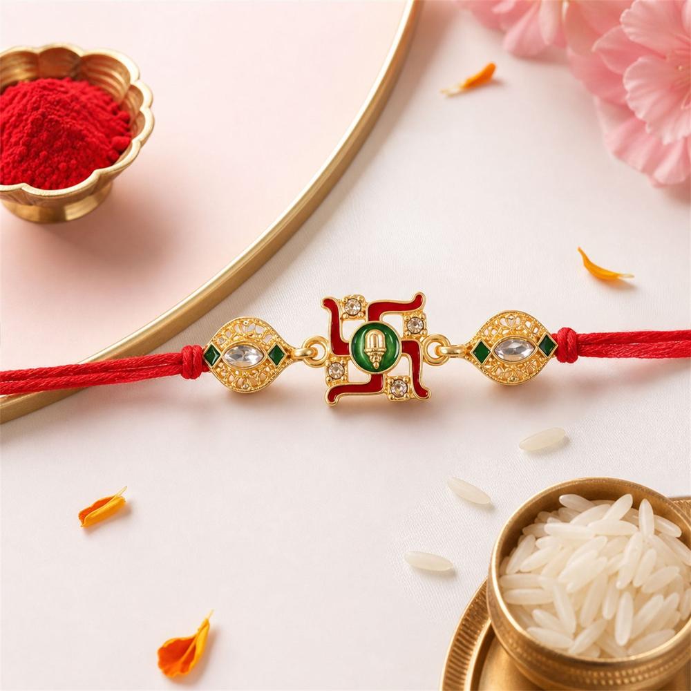 Swastik Rakhi - Traditional and Festive Design for Raksha Bandhan
