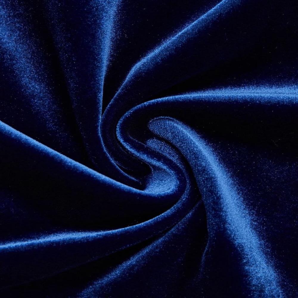 Export Surplus Women's Navy Blue One Shoulder Velvet Midi Dress