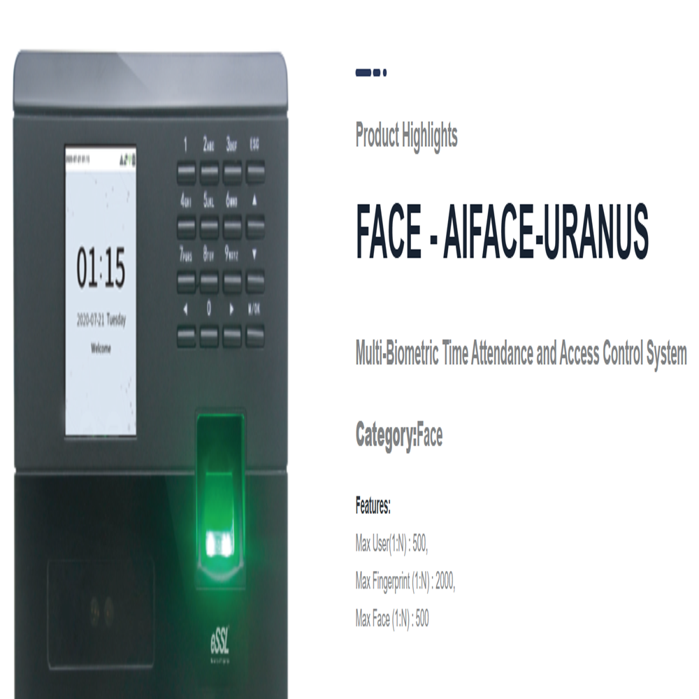Essl Uranus Biometric - Identification Time: High-speed Identification Less Than 1 Second Seconds