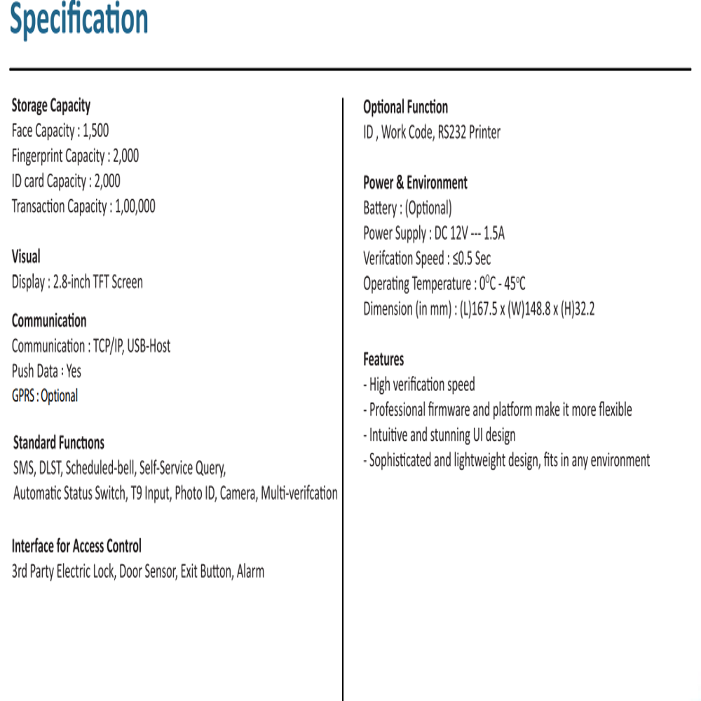 Essl  Mb160 Biometric Machine