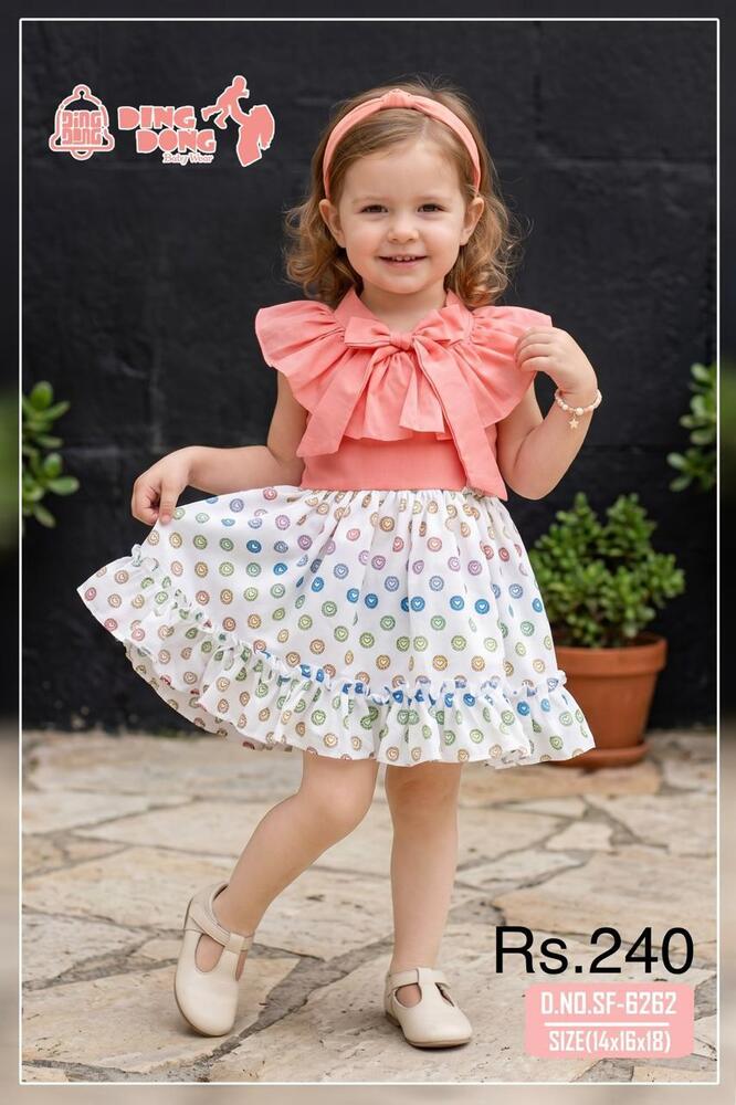 Peach Frill Girls Frock