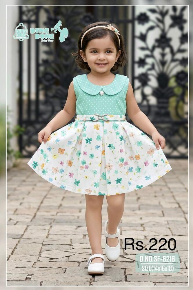 Floral Collar Girls Frock