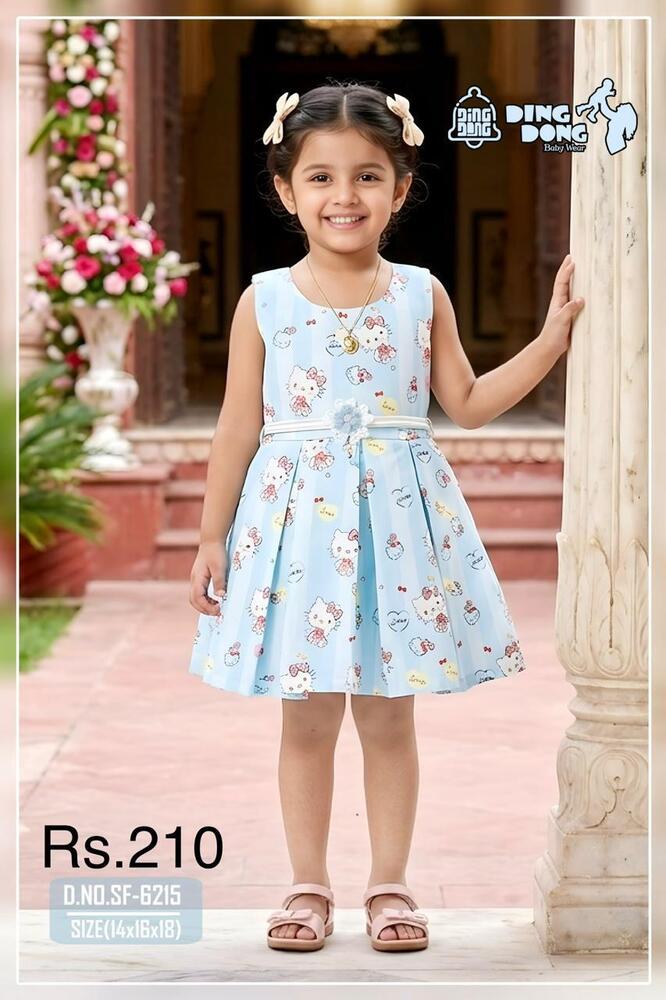 Kitty Print Girls Frock