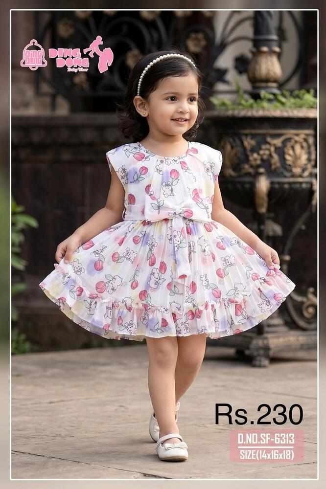 Tulip Print Girls Frock