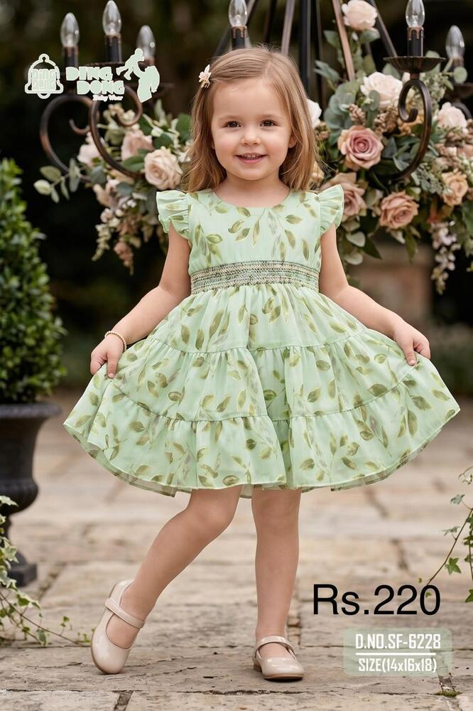 Stripe Bow Girls Frock