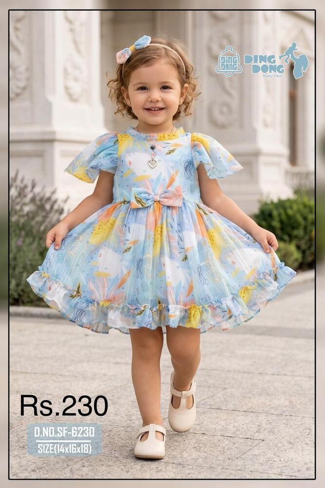 Pastel Bow Girls Frock