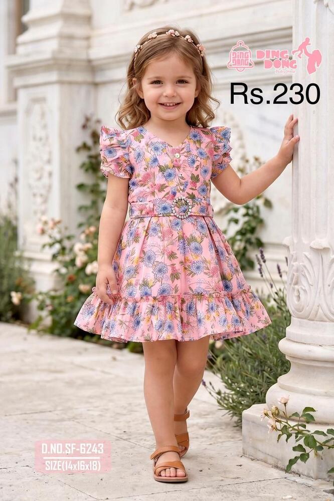 Pink Floral Girls Frock