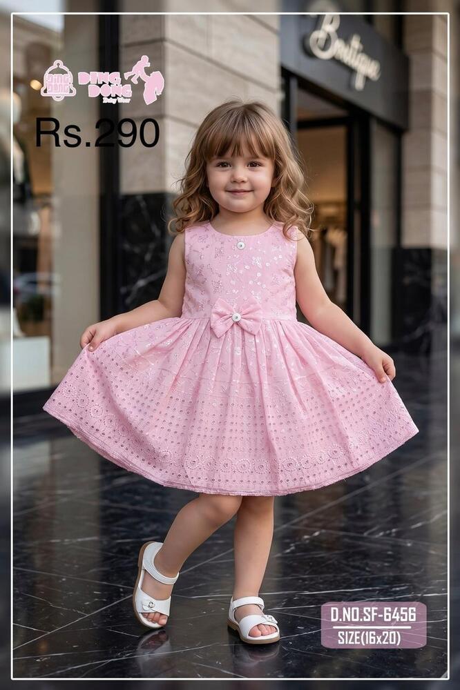 Pink Bow Party Girls Frock