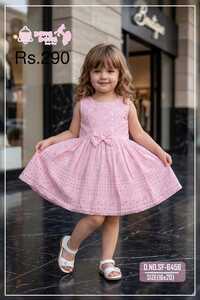 Pink Bow Party Girls Frock