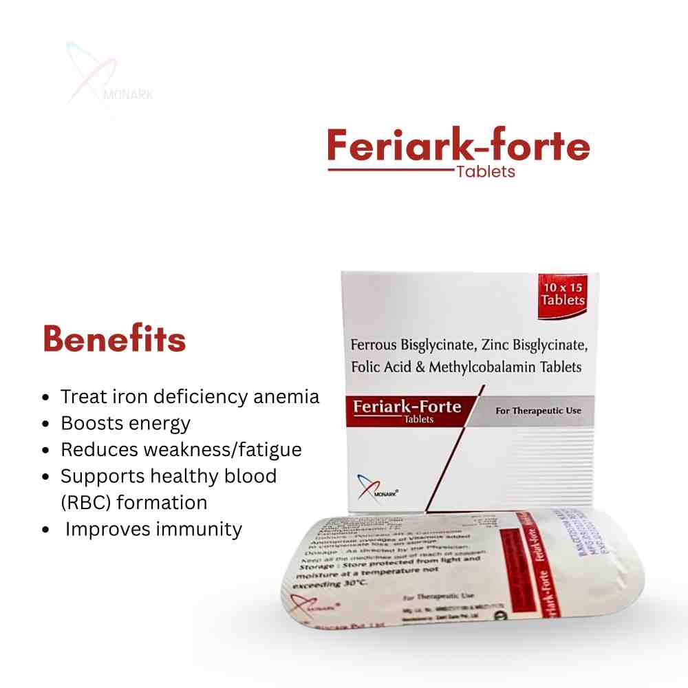 Ferrous Bisglycinate, Zinc Bisglycinate, Folic Acid And Methylcobalamin Tablets - Brand Name: Feriark-forte
