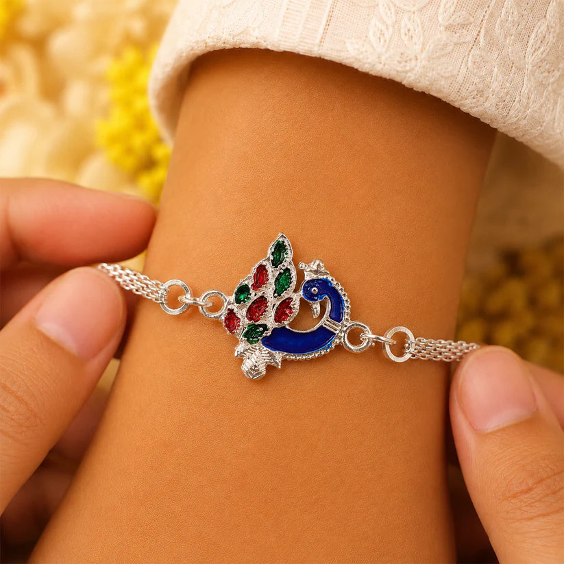 Peacock Design Rakhi, Traditional Elegance for Raksha Bandhan