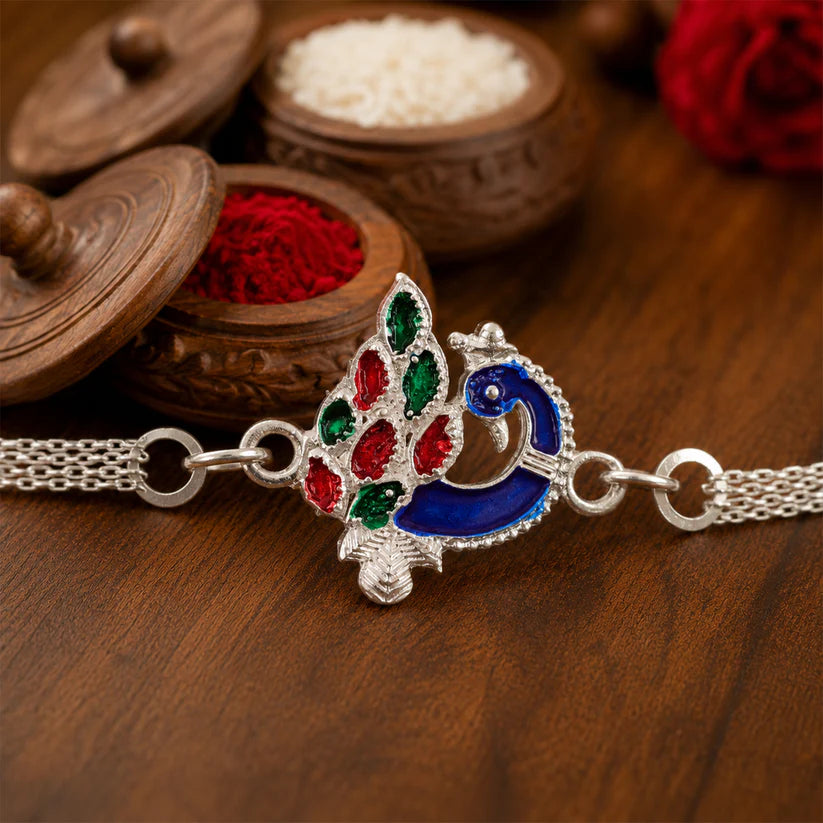 Peacock Design Rakhi, Traditional Elegance for Raksha Bandhan