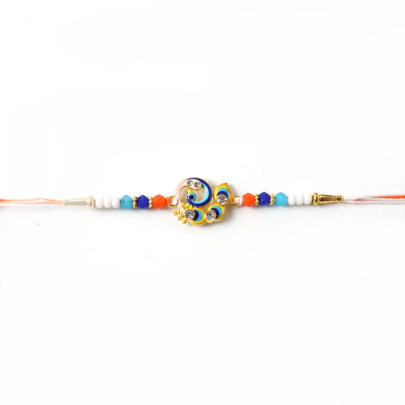 Traditional Rakhi with Colorful Beads - Elegant Brother Gift