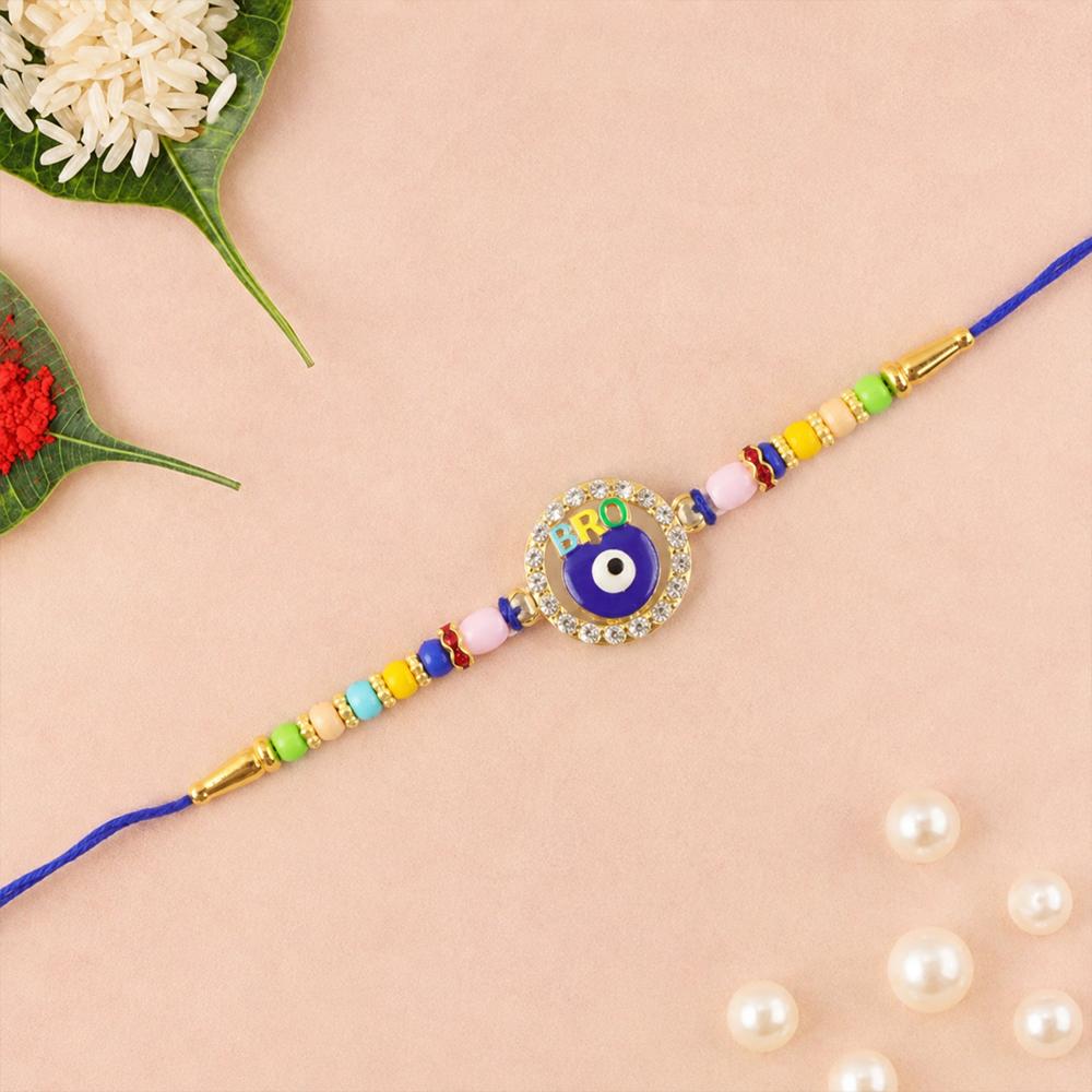 Bro Evil Eye Charm Rakhi - Unique Protective Design for Bhai
