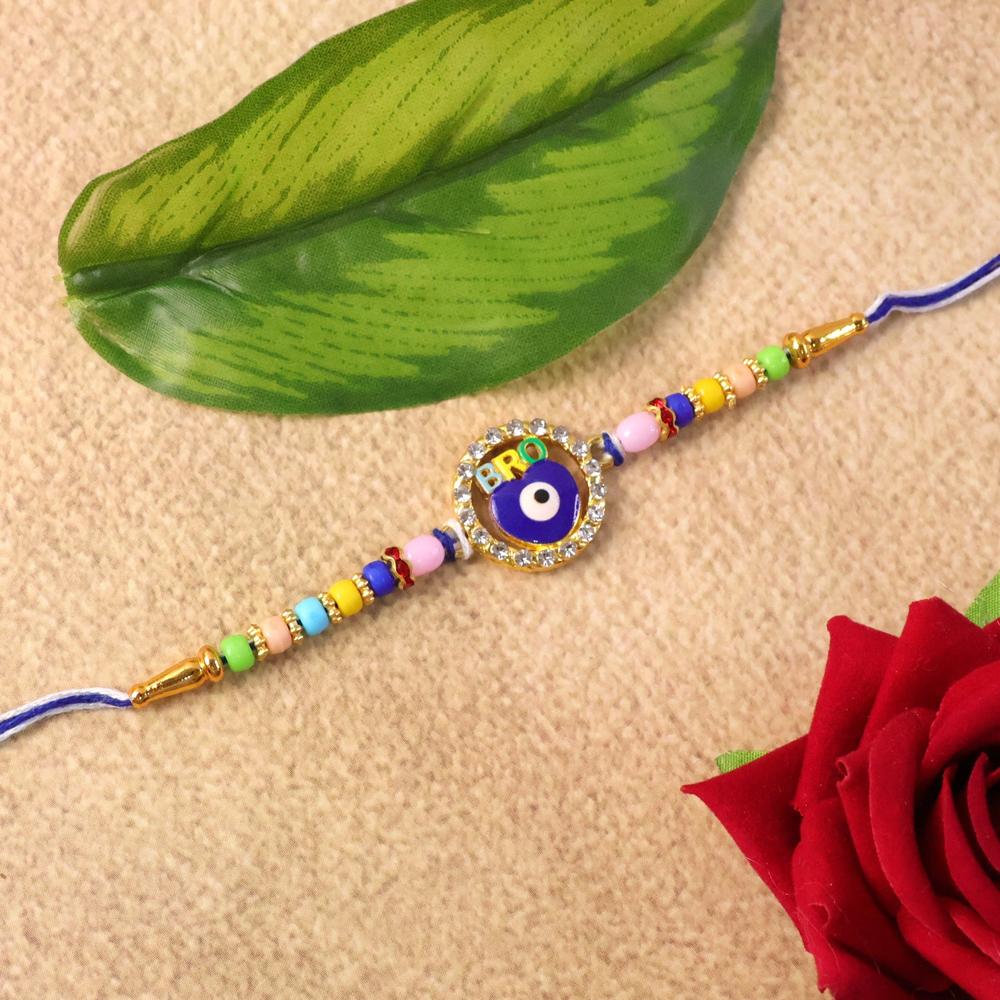 Bro Evil Eye Charm Rakhi - Unique Protective Design for Bhai