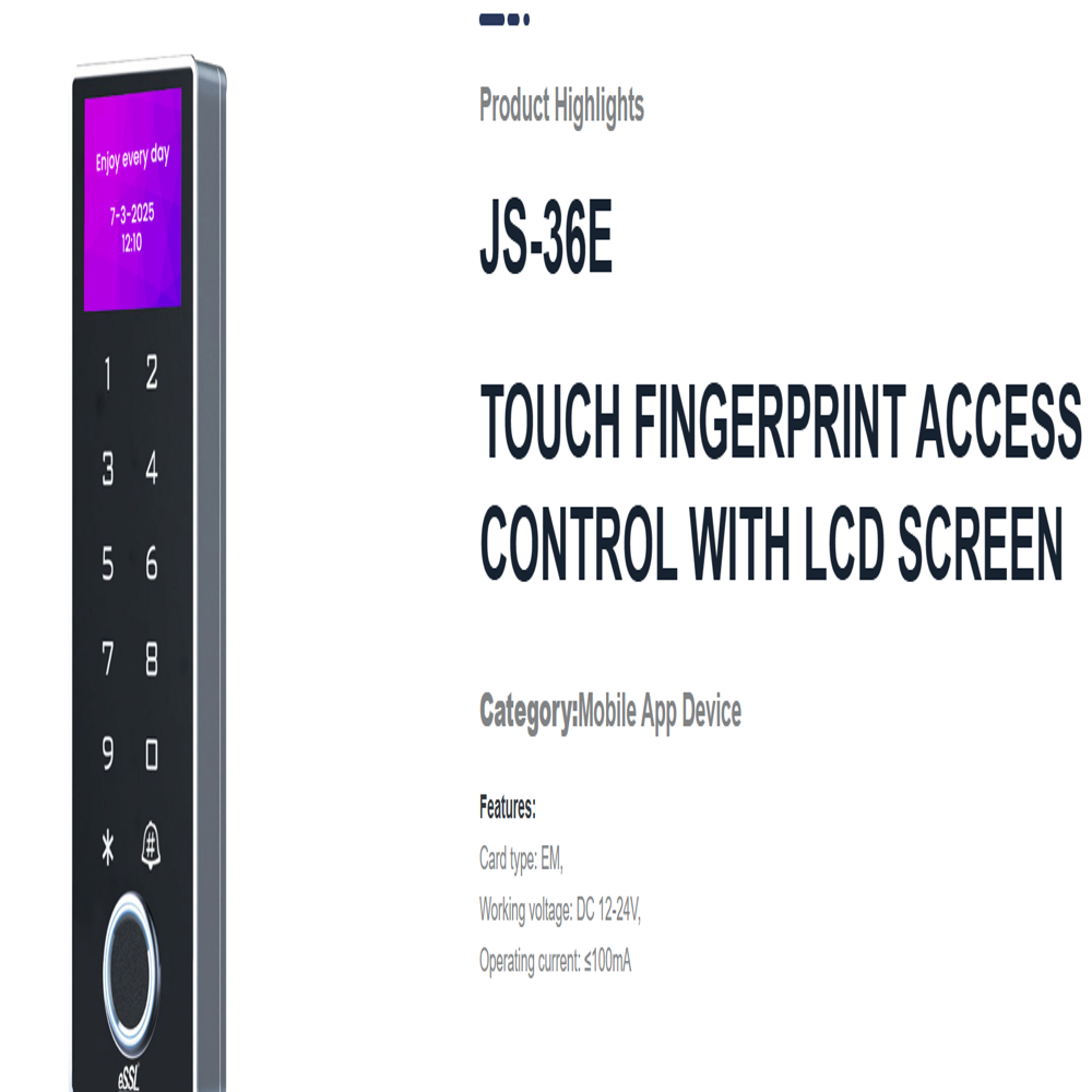 JS-36E(Touch Fingerprint Access Control with LCD Screen)