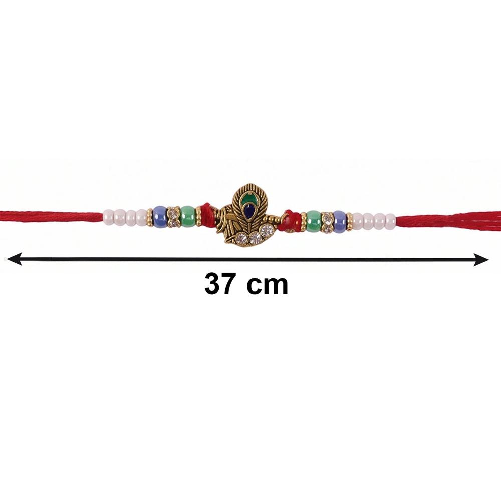 Pearl Cluster Bhabhi Rakhi - Elegant Peacock Charm for Festive Grace