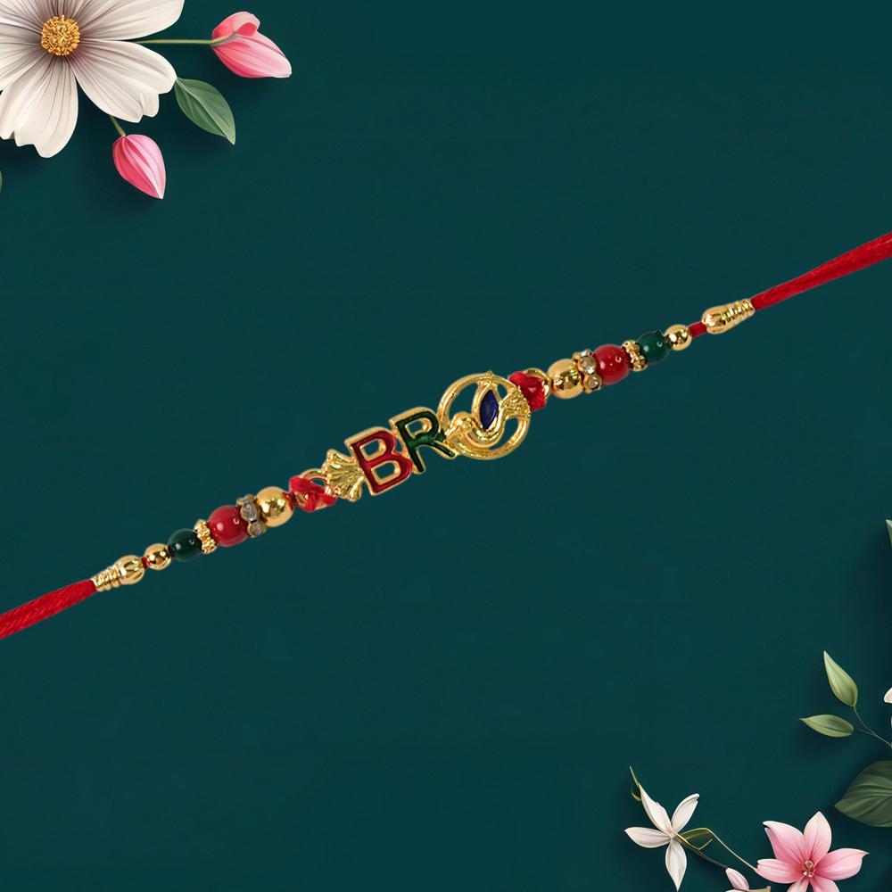Gold-Toned Rakhi Combo Pack of 3 - Festive Raksha Bandhan Set
