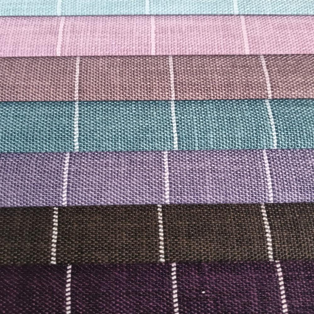 COTTON LINEN JACQUARD STRIPE FABRIC