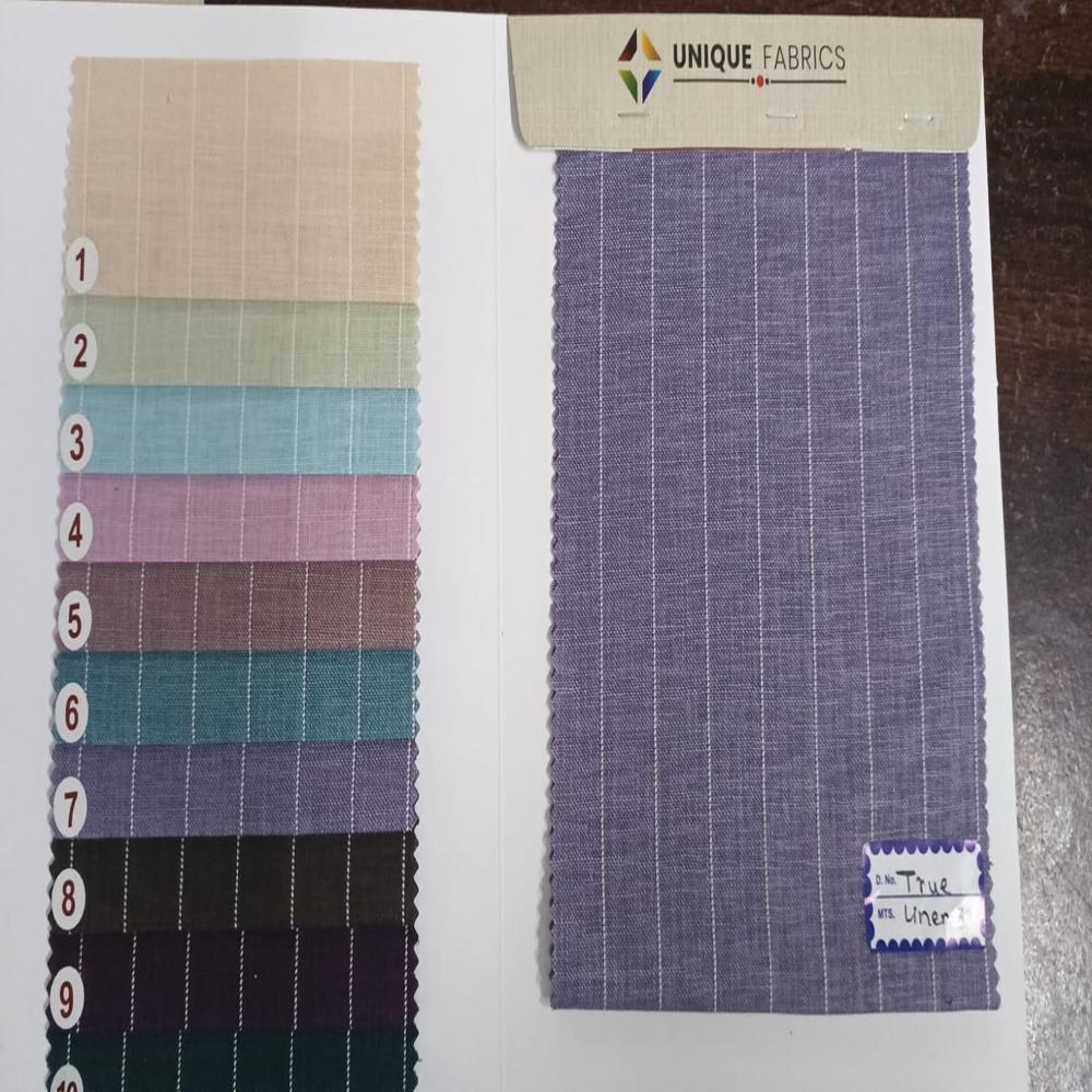 COTTON LINEN JACQUARD STRIPE FABRIC