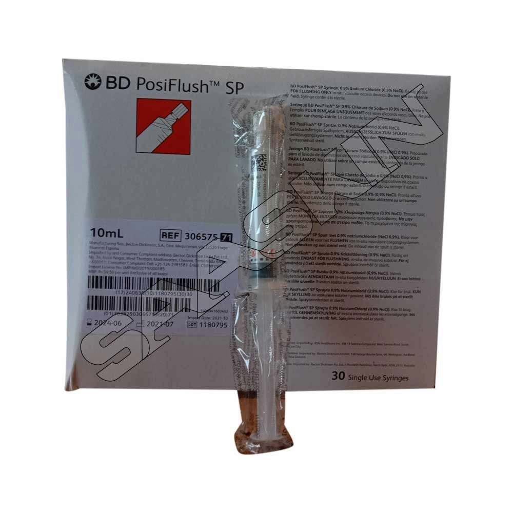 BD PosiFlush Heparin Lock Flush Syringe , 10mL