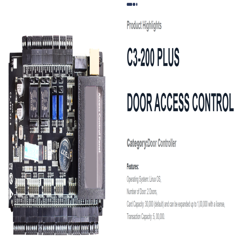C3-200 Plus Door Access Control - Data Capacity: Card Capacity: 30