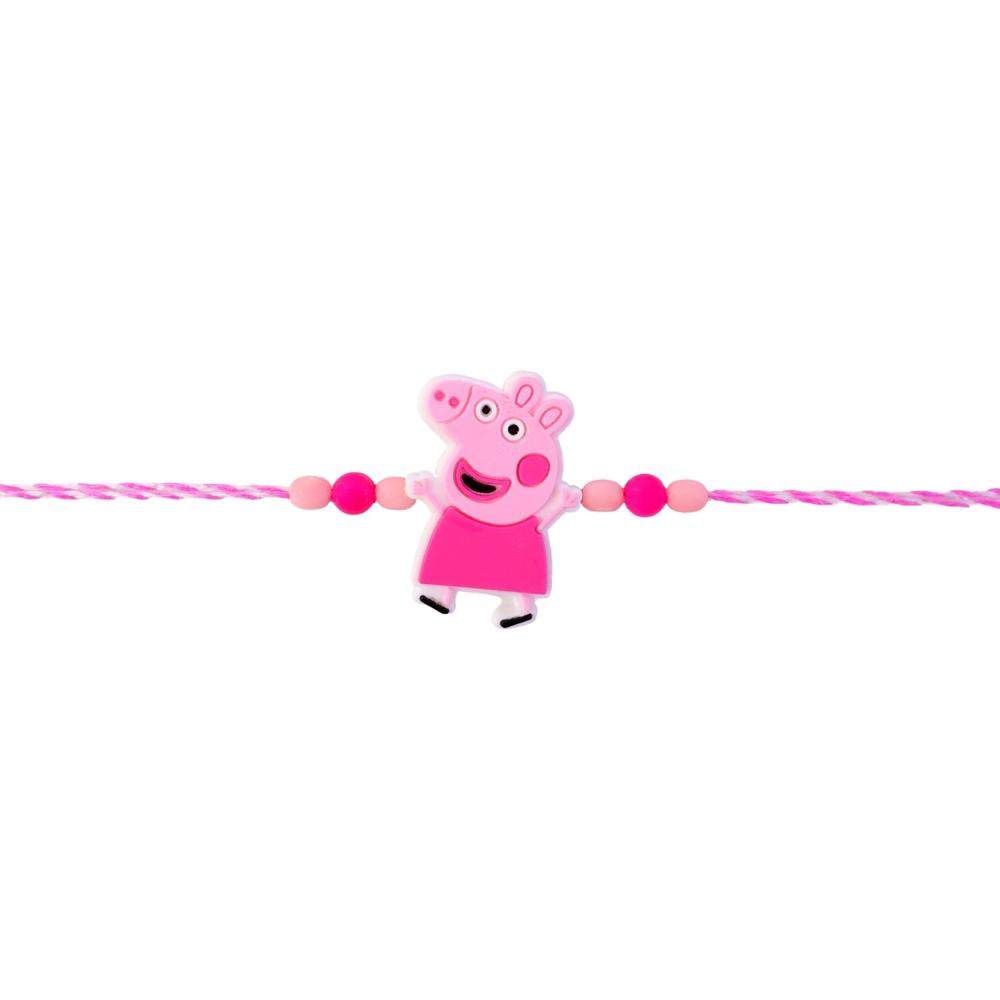 Kids' Cartoon Character Rakhi - Vibrant Pink Beads & Festive Charm