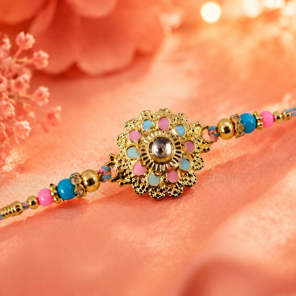 Rakhi - Stylish & Lightweight Floral Kundan Beads Design