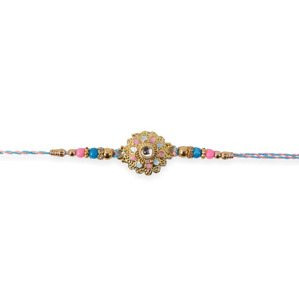 Rakhi - Stylish & Lightweight Floral Kundan Beads Design