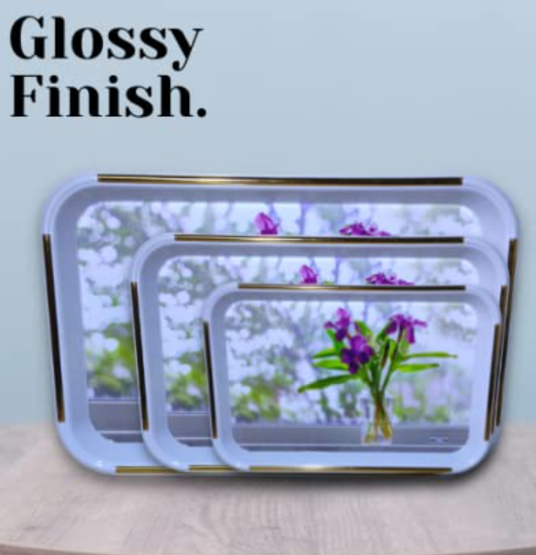 Nayasa Designer Plastic Serving Tray Purple Tulip Small