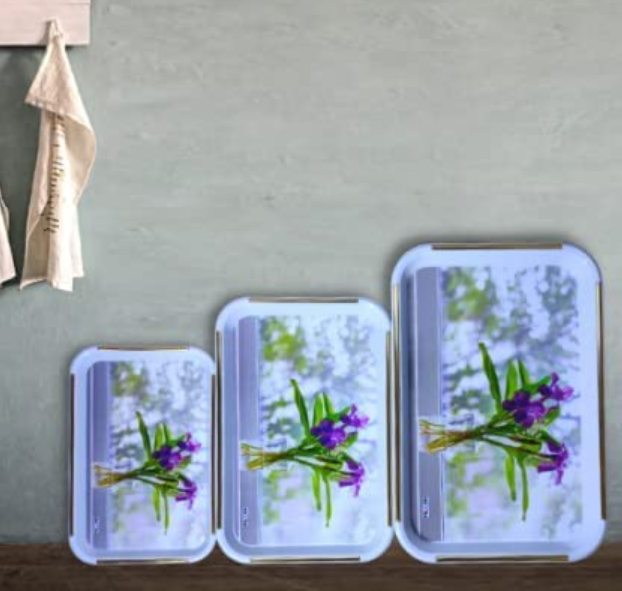 Nayasa Designer Plastic Serving Tray Purple Tulip Small