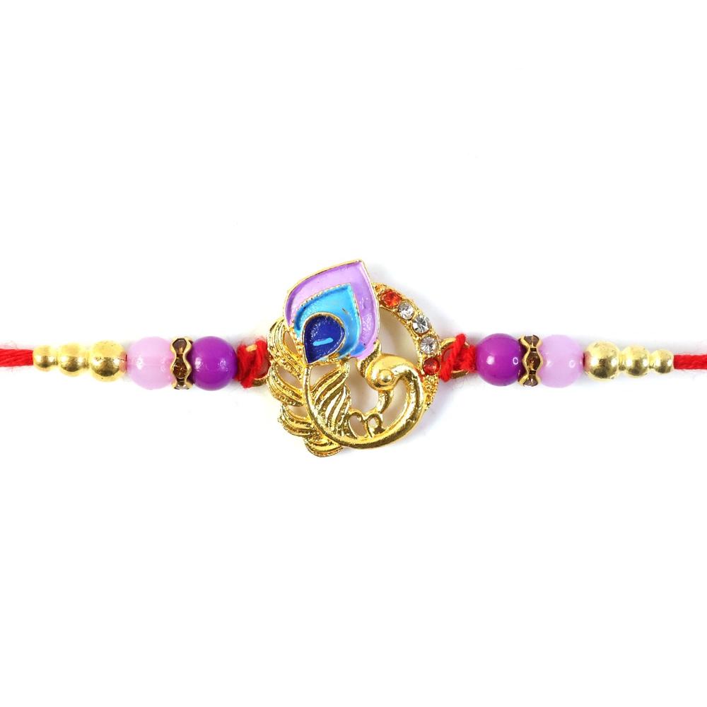 Rakshabandhan Peacock Rakhi - Elegant Traditional Brother Gift