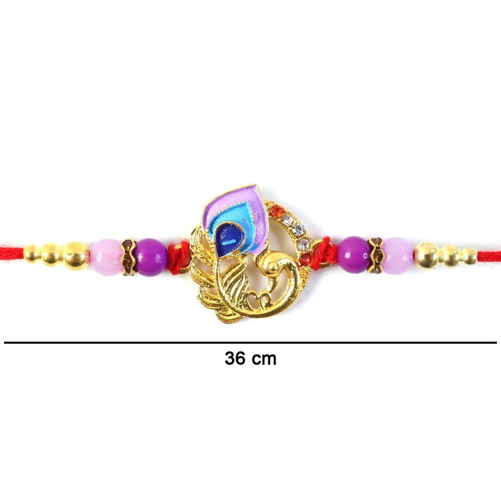 Rakshabandhan Peacock Rakhi - Elegant Traditional Brother Gift