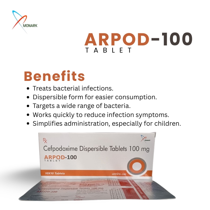 Cefpodoxime Dispersible Tablets - Brand Name: Arpod-100